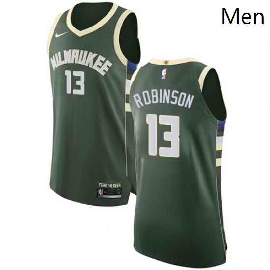 Mens Nike Milwaukee Bucks 13 Glenn Robinson Authentic Green Road NBA Jersey Icon Edition
